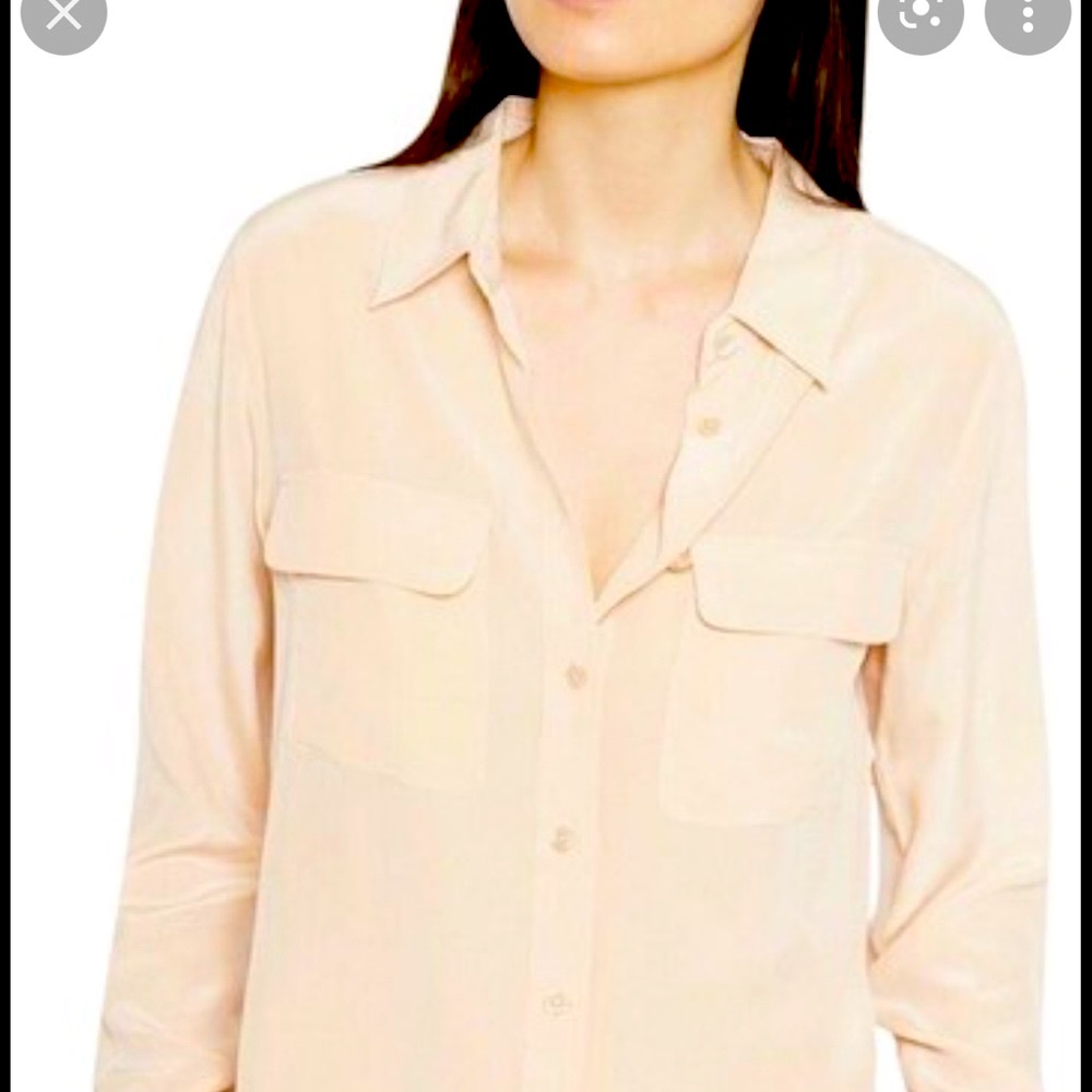 Equipment slim silk shirt, Sz M